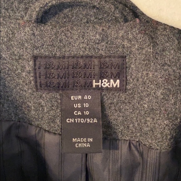 Grey wool pea coat - Picture 3 of 5